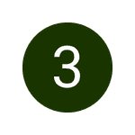 Grüner Kreis mit Zahl 3